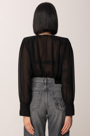 Elisabetta Franchi Camicia a Body In Georgette NERO CB00857E2