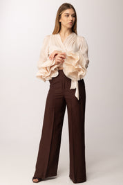 Hanita Camicia a Scaldacuore con Maxi Ruches H.M3141.4663 VANIGLIA