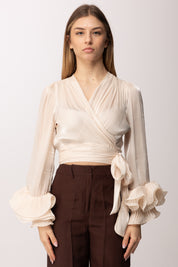 Hanita Camicia a Scaldacuore con Maxi Ruches H.M3141.4663 VANIGLIA
