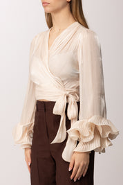 Hanita Camicia a Scaldacuore con Maxi Ruches H.M3141.4663 VANIGLIA