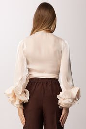 Hanita Camicia a Scaldacuore con Maxi Ruches H.M3141.4663 VANIGLIA