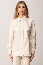 Elisabetta Franchi Camicia con Stampa Cocco Effetto Pelle MILK CA13658E2
