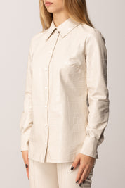 Elisabetta Franchi Camicia con Stampa Cocco Effetto Pelle MILK CA13658E2