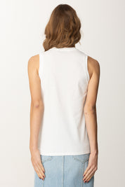 Elisabetta Franchi Canotta in jersey con fiocchi CN00351E2 GESSO