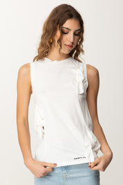 Elisabetta Franchi Canotta in jersey con fiocchi CN00351E2 GESSO
