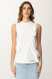 Elisabetta Franchi Canotta in jersey con fiocchi CN00351E2 GESSO
