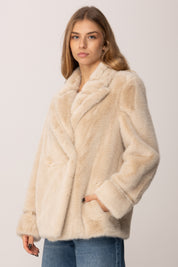 Twin-set Cappotto Doppiopetto In Ecopelliccia 252TT2154 LIGHT 