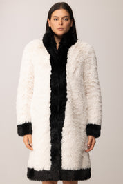 Twin-set Cappotto In Faux Fur Bicolore 252TT2153 BIC.NEVE/NERO
