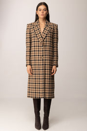 Twin-set Cappotto In Misto Lana Fantasia Check 252TT2430 CHECK CAMMELLO/NERO