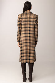 Twin-set Cappotto In Misto Lana Fantasia Check 252TT2430 CHECK CAMMELLO/NERO