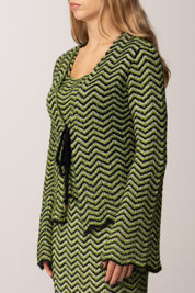 Akep Cardigan Chevron Lurex MGKD11018 VERDE