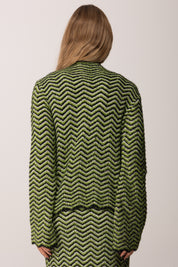 Akep Cardigan Chevron Lurex MGKD11018 VERDE