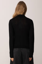 Elisabetta Franchi Cardigan In Misto Lana con Colletto Polo MK36S57E2 NERO