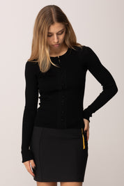 Elisabetta Franchi Cardigan con Stampa Lettering Muse Sul Retro MK42B57E2 NERO