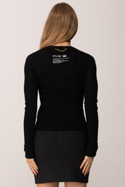 Elisabetta Franchi Cardigan con Stampa Lettering Muse Sul Retro MK42B57E2 NERO