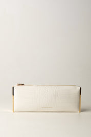 Elisabetta Franchi Clutch Baguette Stampa Cocco con Zip BS52A56E2 MILK