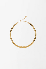 Collana Tubolare Dorata con Logo Centrale CO53A57E2 ORO GIALLO Elisabetta Franchi