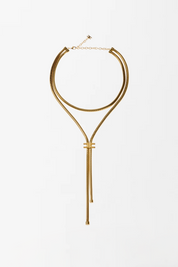 Elisabetta Franchi Collana con Trama Snake e Logo CO57A57E2 ORO GIALLO 