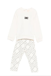 Elisabetta Franchi La mia Bambina Completo felpa e leggings con stampa logo ENCD1070FF002.D587