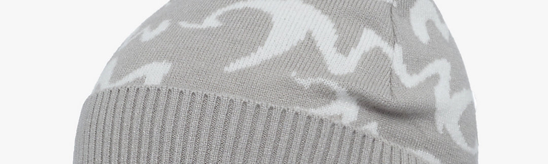 Cuffia In Maglia Jacquard Logo Q617VJ STONE Manila Grace