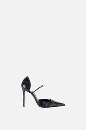Elisabetta Franchi Décolleté D'orsay In Pelle Stampa Pitone con Tacco Stiletto SA06L67E2 NERO