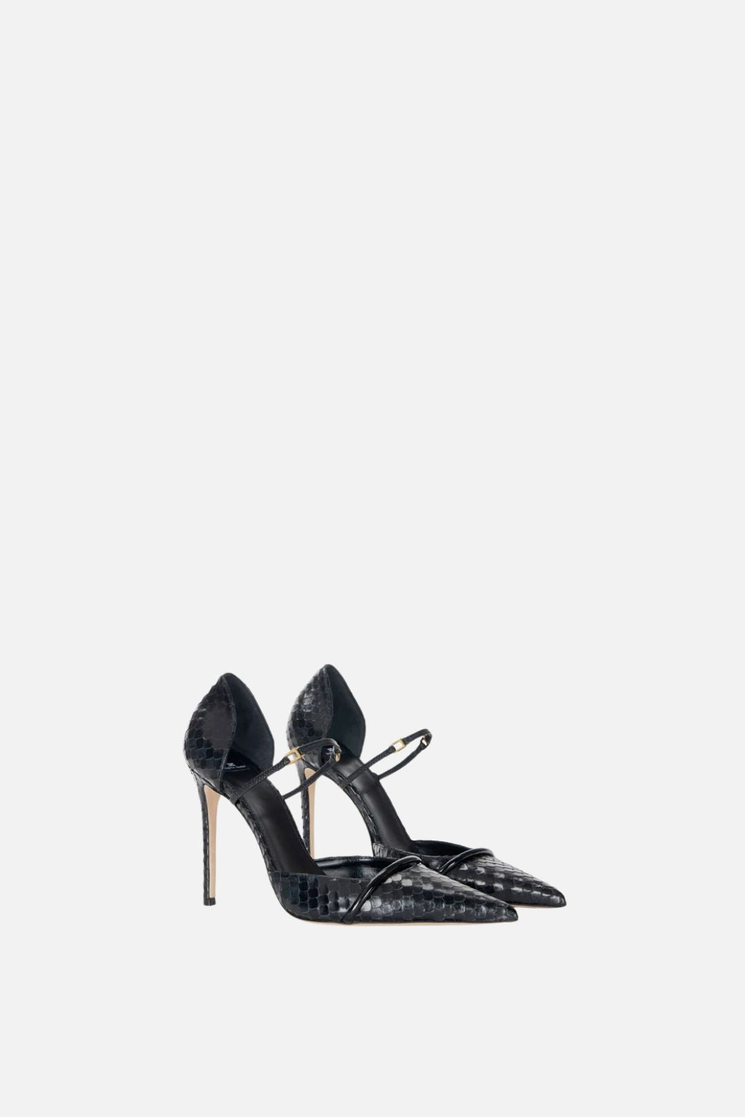 Elisabetta Franchi Décolleté D'orsay In Pelle Stampa Pitone con Tacco Stiletto SA06L67E2 NERO