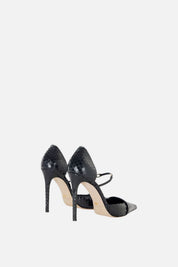 Elisabetta Franchi Décolleté D'orsay In Pelle Stampa Pitone con Tacco Stiletto SA06L67E2 NERO