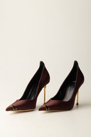 Elisabetta Franchi Décolleté In Raso con Tacco Scultura SA12L56E2 MERLOT