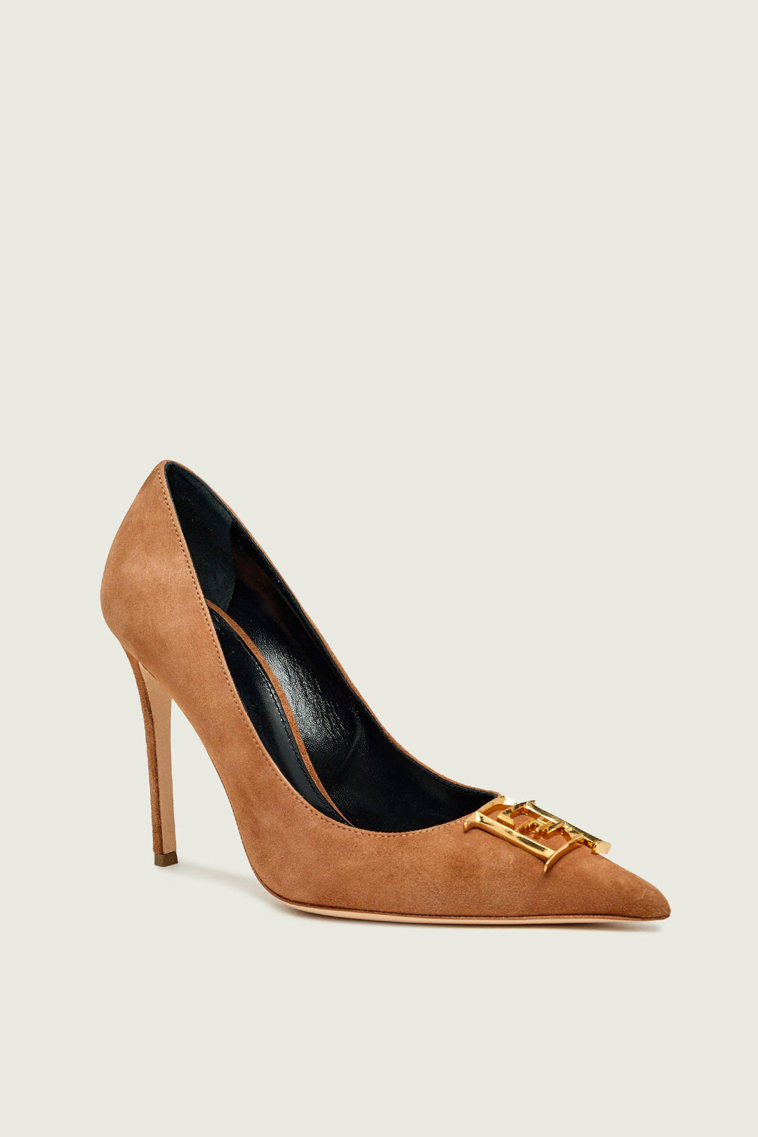 Elisabetta Franchi Décolleté In Suede con Dettaglio Logo Ef SUEDE SA59L61E2
