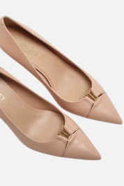 Twin-set Décolleté Medie In Pelle con Morsetto Logo 261TCP032 CANDY PEACH