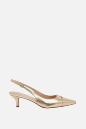 Twin-set Décolleté Slingback In Pelle con Logo 261TCP034 PLATINO