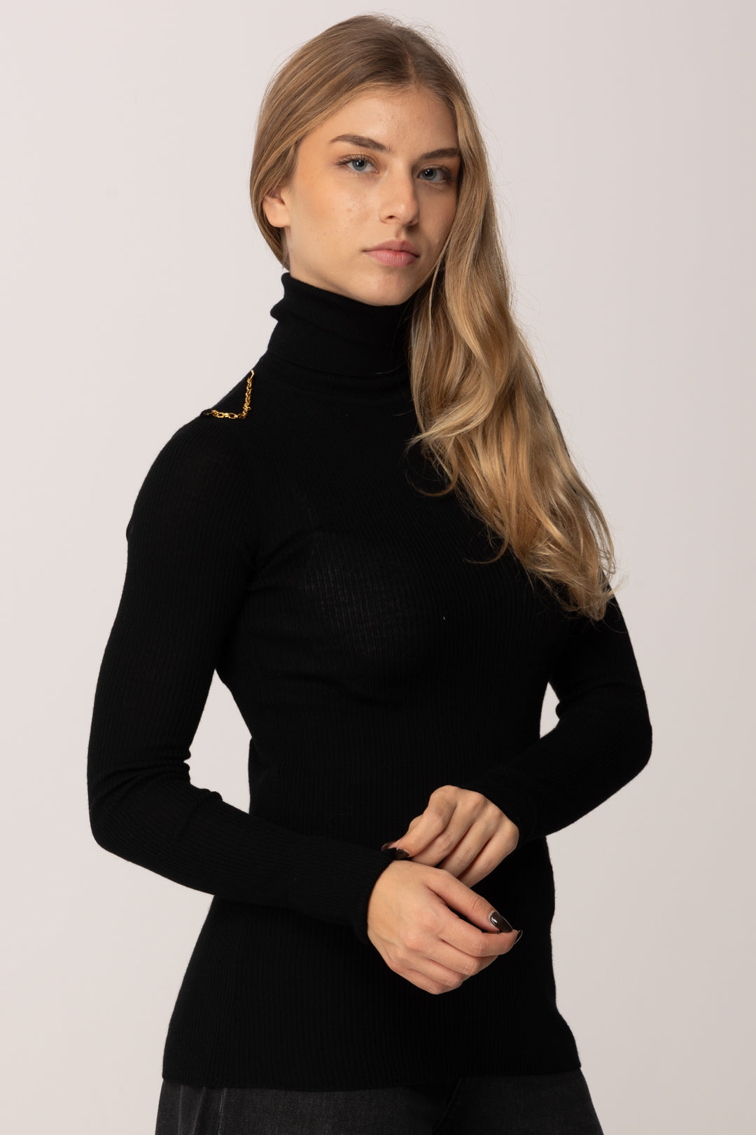 Elisabetta Franchi Dolcevita con Stampa "muse" MK43B57E2 NERO