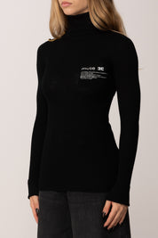 Elisabetta Franchi Dolcevita con Stampa "muse" MK43B57E2 NERO