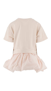 Vestido de Sudadera con Falda de Tafetán