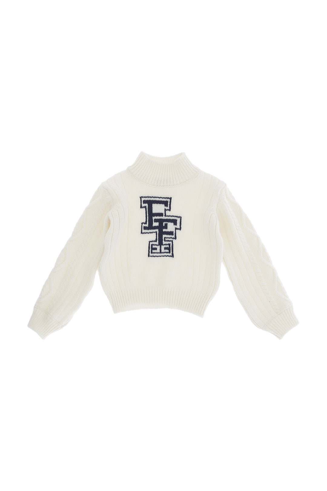Sweter z golfem i logo Ef