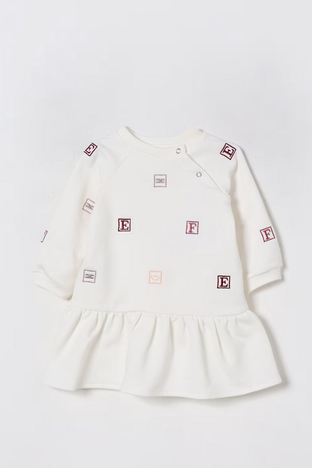 Elisabetta Franchi La mia Bambina Abito In Felpa con Ricamo a Cubi e Logo ENAB0640FF002.0000