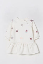 Elisabetta Franchi La mia Bambina Abito In Felpa con Ricamo a Cubi e Logo ENAB0640FF002.0000
