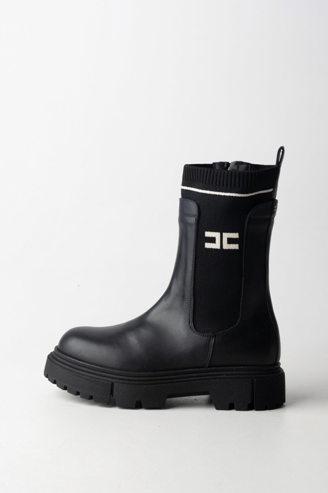 Elisabetta Franchi Bambina Stivaletti con Fascia Logata F4A5-E0424-1316930- BLACK