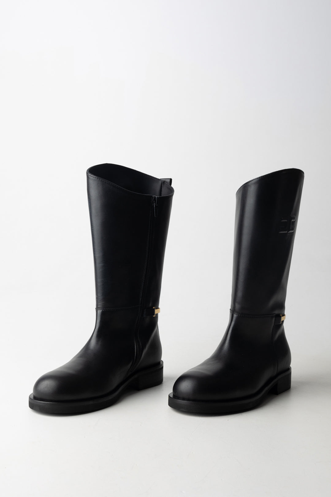 Elisabetta Franchi Bambina Stivali Alti con Dettaglio Logo F4A6-E0449-1251930- BLACK