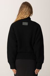 Elisabetta Franchi Bomber In Maglia con Etichetta Sul Retro JK07S56E2 NERO