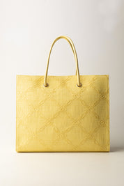 Elisabetta Franchi Tote Grande In Rafia Jacquard BS82A52E2 LEMONADE