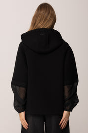 Twin-set Felpa In Tessuto Scuba con Organza 252TP2194 NERO
