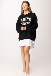Aniye By Felpa Over con Inserto Camicia BLACK PE26