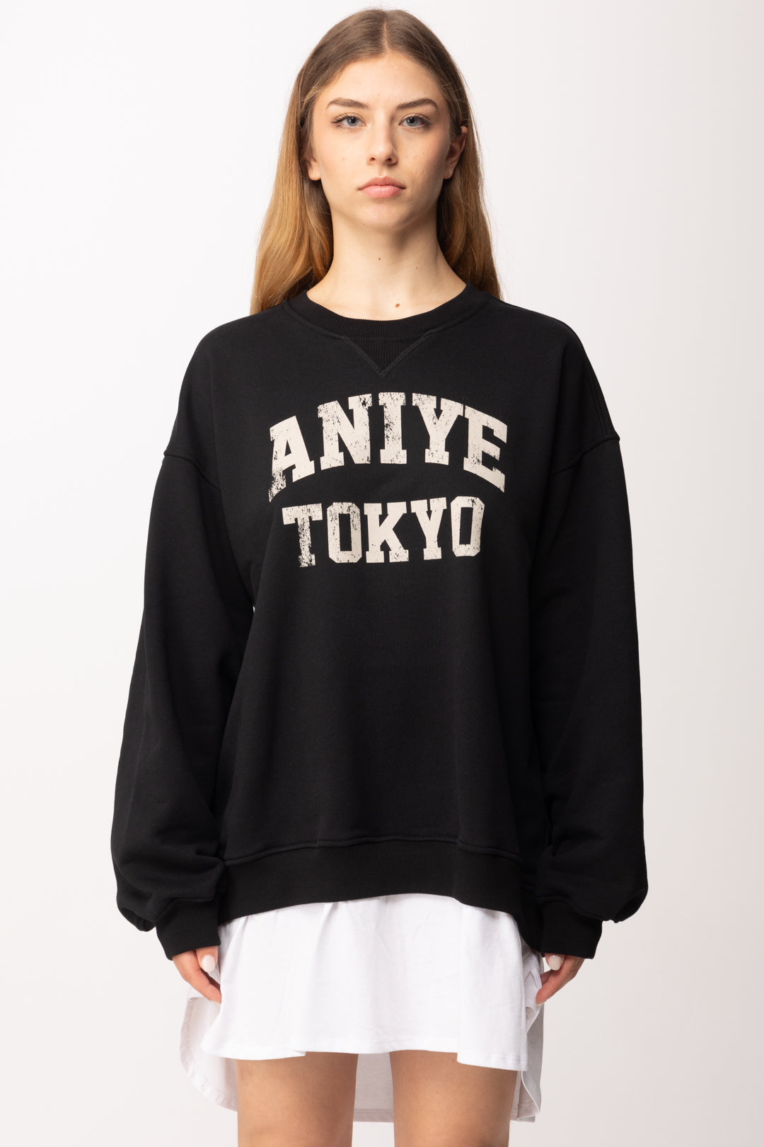 Aniye By Felpa Over con Inserto Camicia BLACK PE26