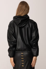 Elisabetta Franchi Felpa Over con Texture Nappata MD01258E2 NERO