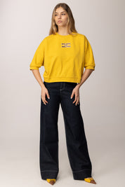 Elisabetta Franchi Bambina Felpa Scatoletta con Logo Cc Forato EFFE1710FF002.2115