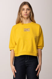 Elisabetta Franchi Bambina Felpa Scatoletta con Logo Cc Forato EFFE1710FF002.2115