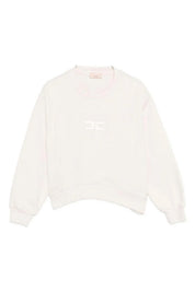 Elisabetta Franchi La mia Bambina Felpa con Fondo Asimmetrico e Ricamo Logo EGFE0560FF002.0067