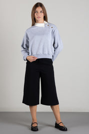 Elisabetta Franchi Bambina Felpa con Inserto Camicia e Bottoni Logo EFFE182CFF017