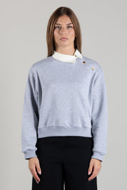 Elisabetta Franchi Bambina Felpa con Inserto Camicia e Bottoni Logo EFFE182CFF017